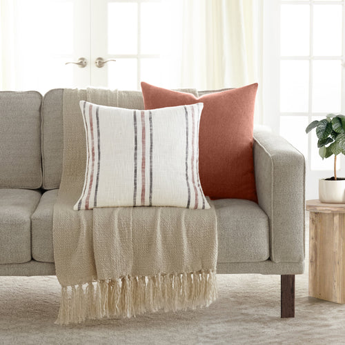 2-Pack Decor Throw Pillows in Yarn-Dyed Framed Stripe / Solid Patterns by Comfort Canopy